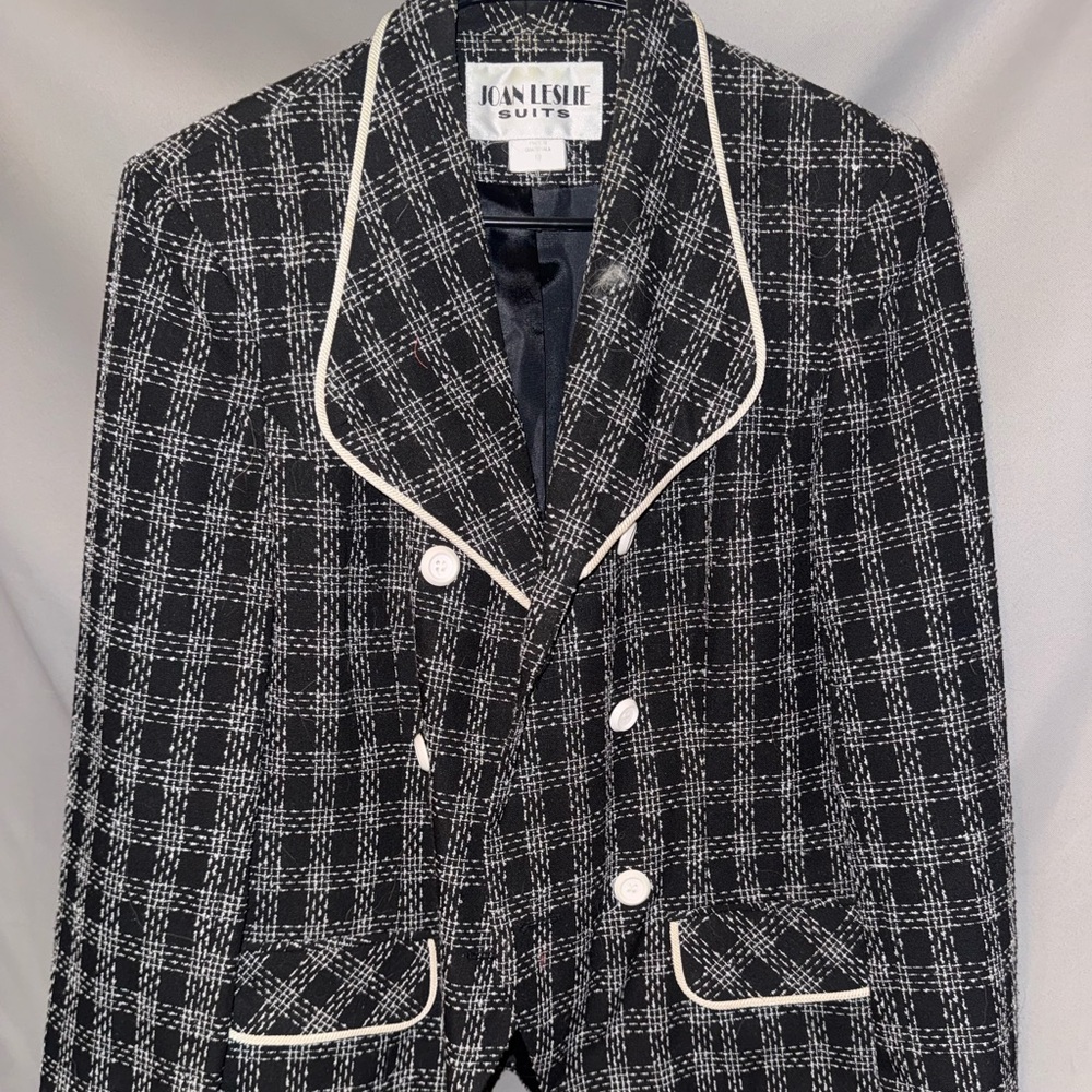 Joan Leslie Black and White Blazer
